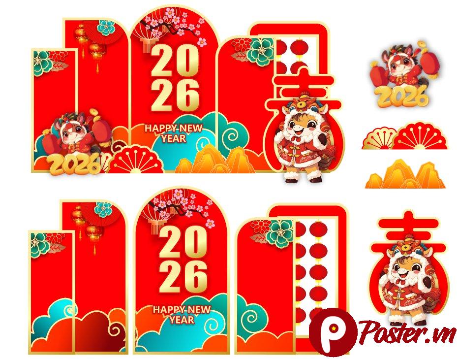 Mẫu lì xì Tết 2026 vector