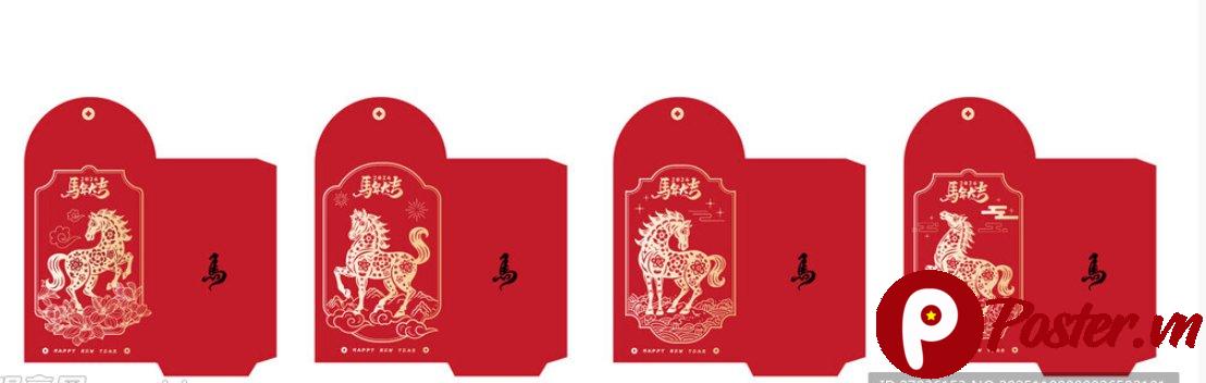 Mẫu lì xì Tết Giáp Thìn 2024 vector