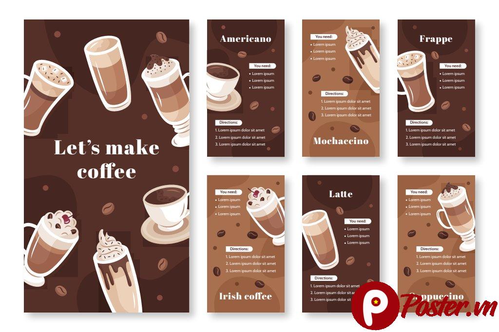 Menu đồ uống cafe vector