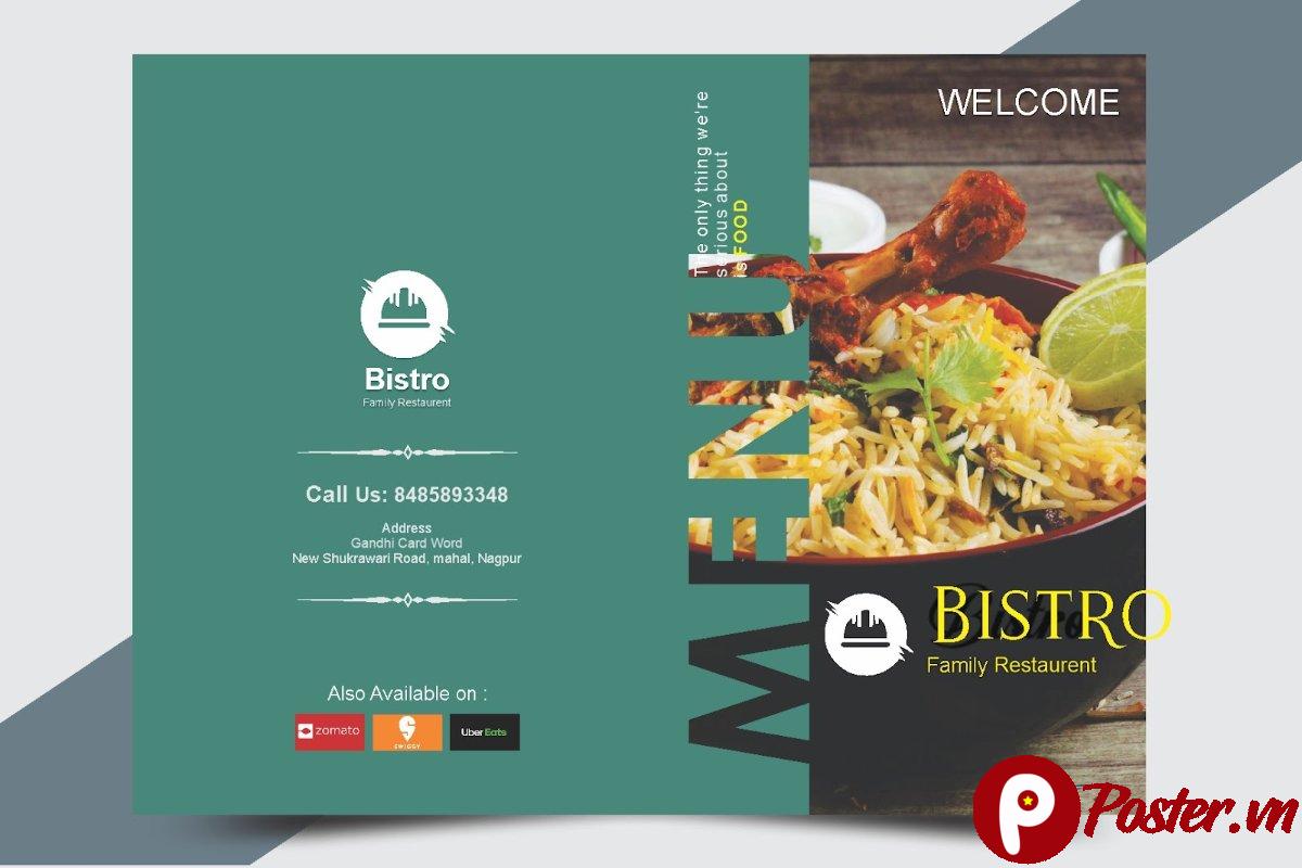 Mẫu menu nhà hàng Bistro