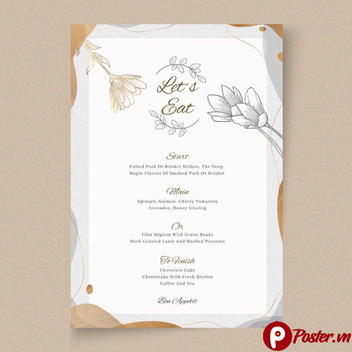 Mẫu menu nhà hàng đẹp