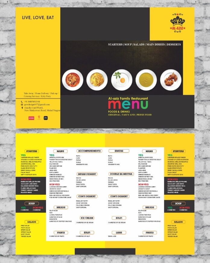 Mẫu menu nhà hàng đẹp