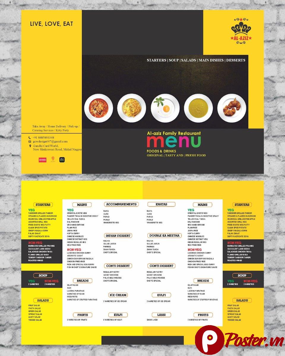 Mẫu menu nhà hàng đẹp
