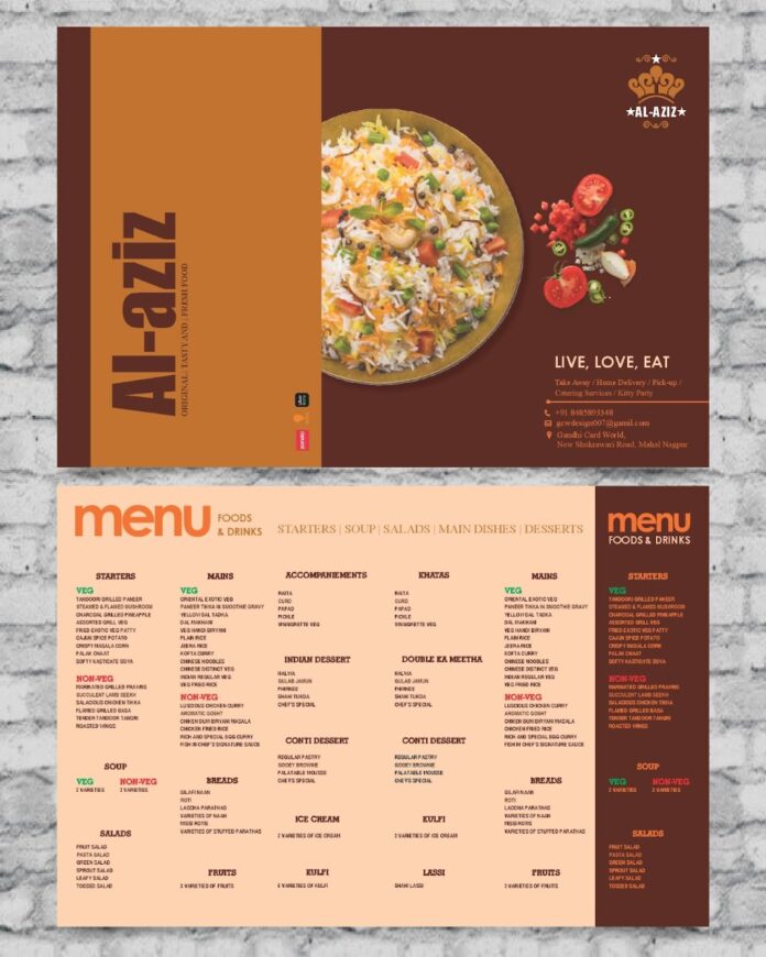 Mẫu menu nhà hàng chuyên nghiệp