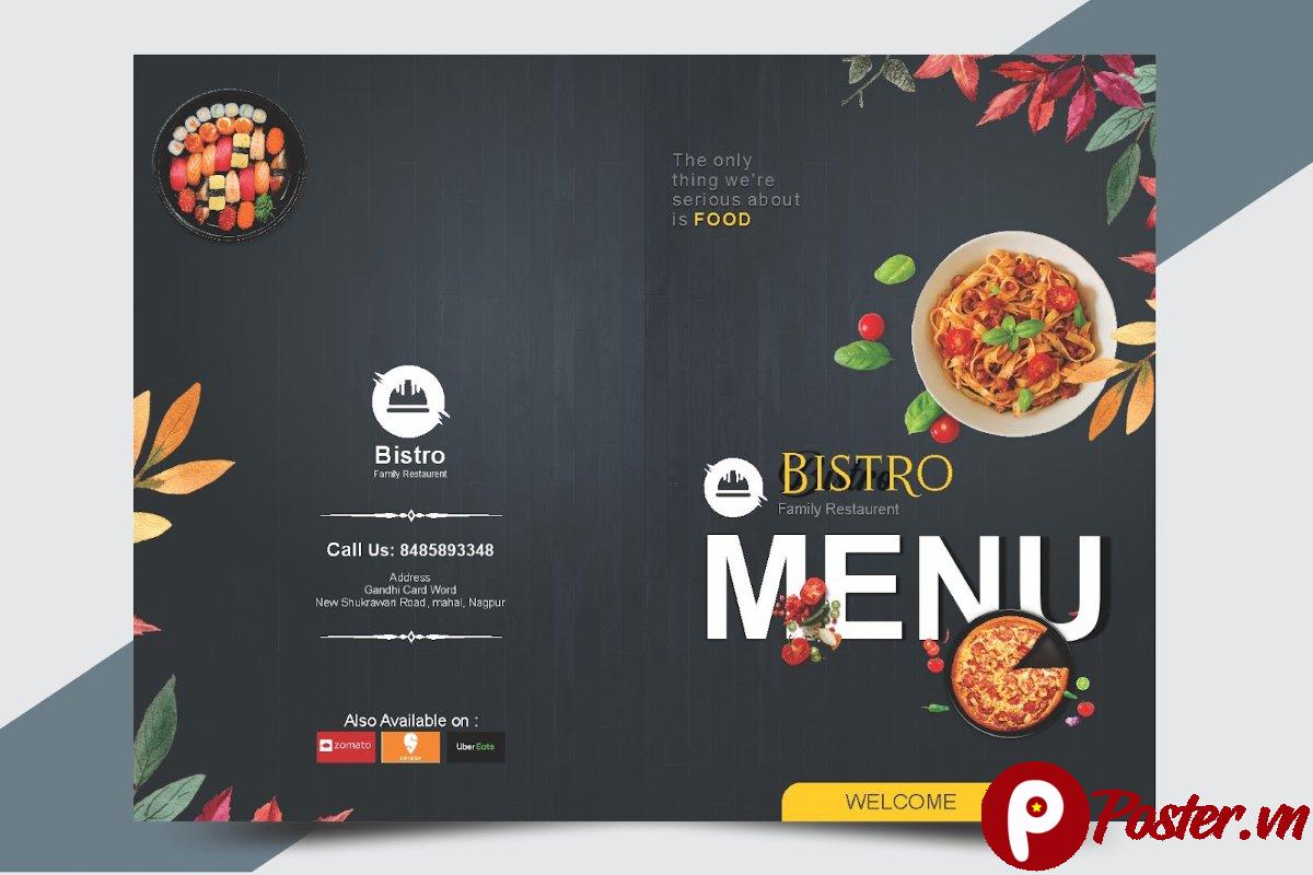 Mẫu menu nhà hàng bistro