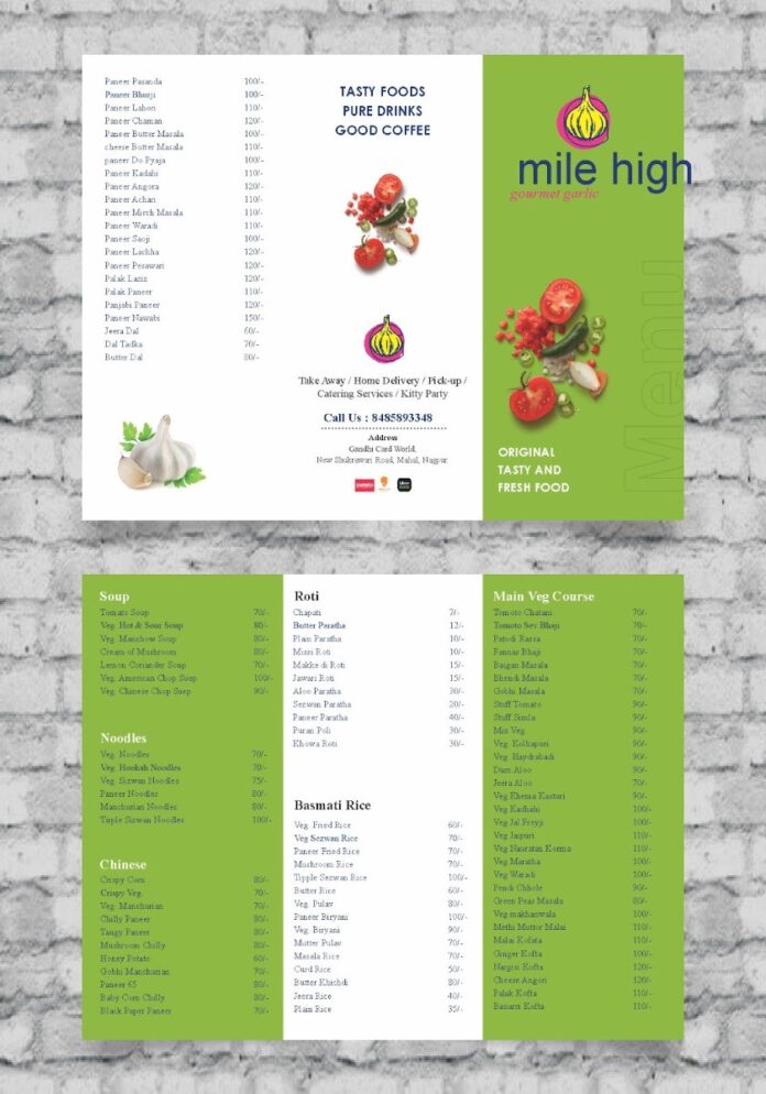 Mẫu menu nhà hàng đồ ăn healthy
