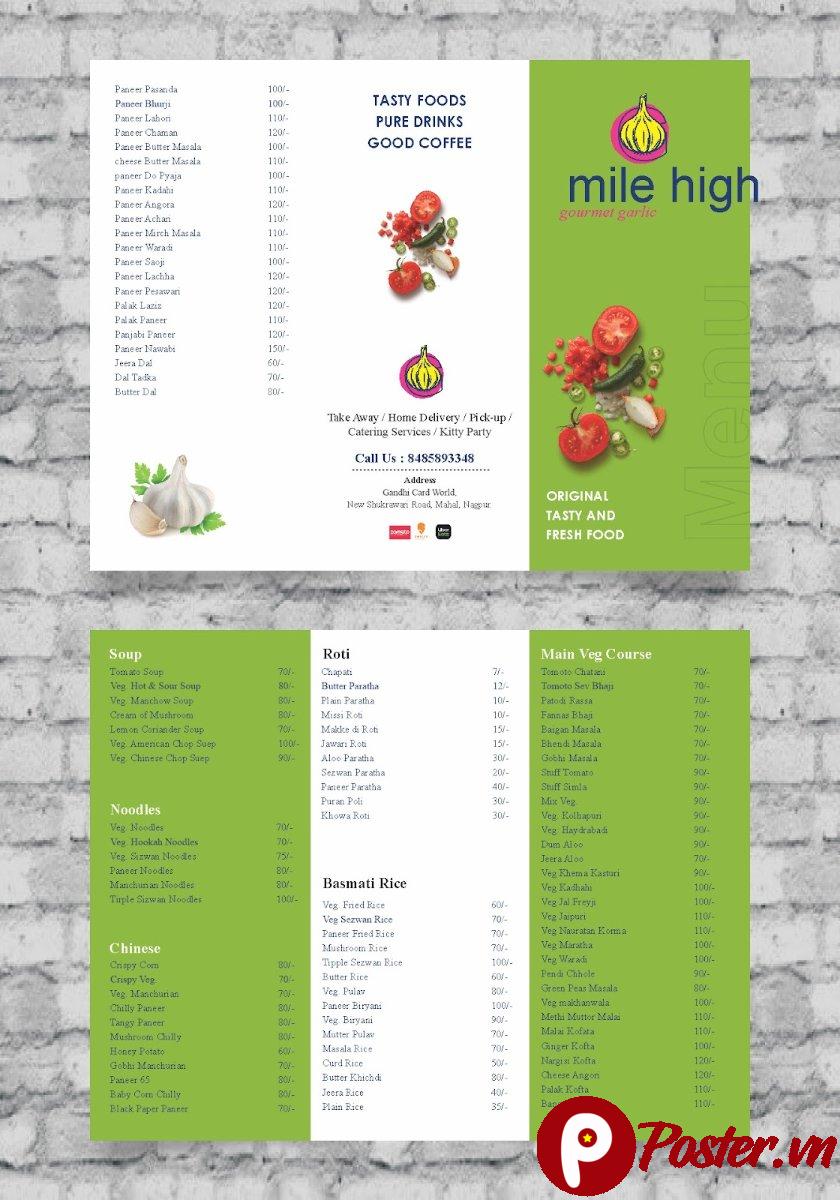 Mẫu menu nhà hàng đồ ăn healthy