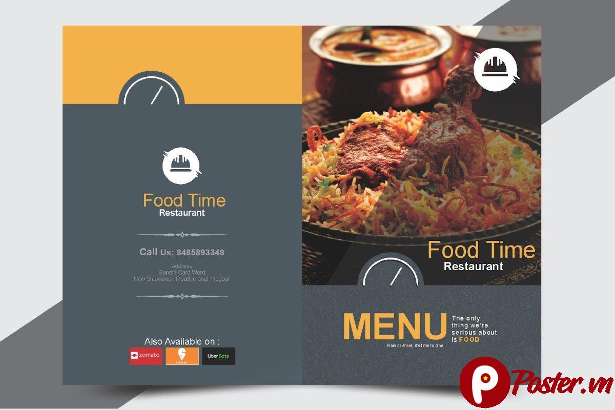 Mẫu menu nhà hàng đơn giản