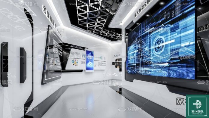 Mẫu phòng triển lãm SketchUp 3D hiện đại