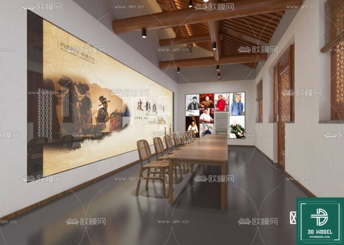 Mẫu phòng triển lãm SketchUp đẹp