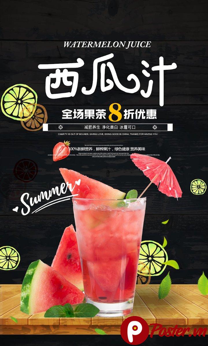 Poster Nước Ép Dưa Hấu