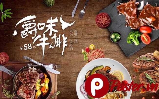 Poster quảng cáo bít tết