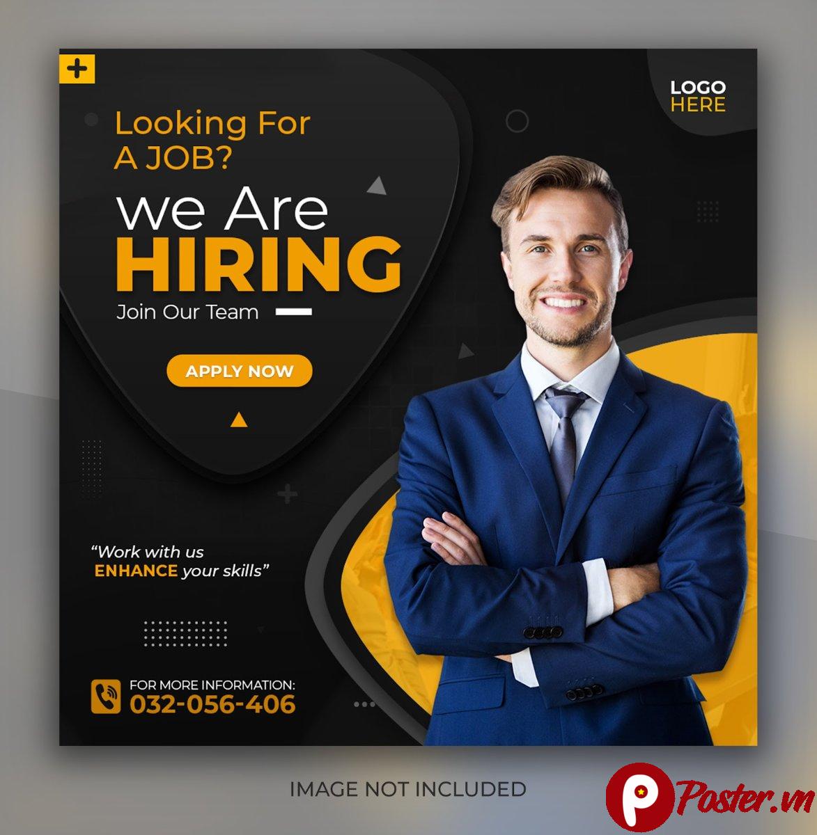 Mẫu poster tuyển dụng PSD