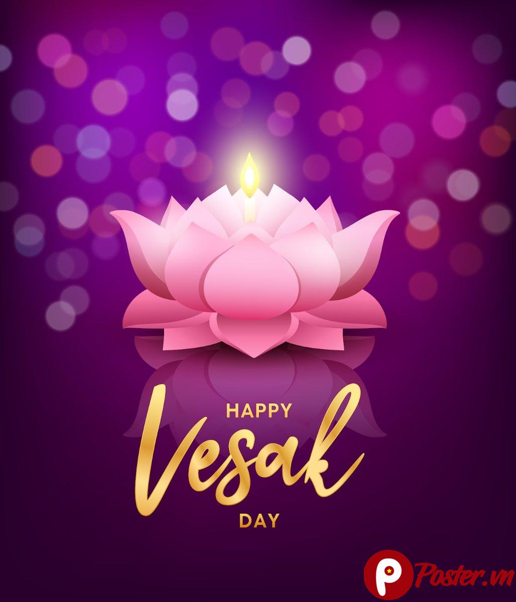 Poster Vesak vector hoa sen - Chi tiết 2
