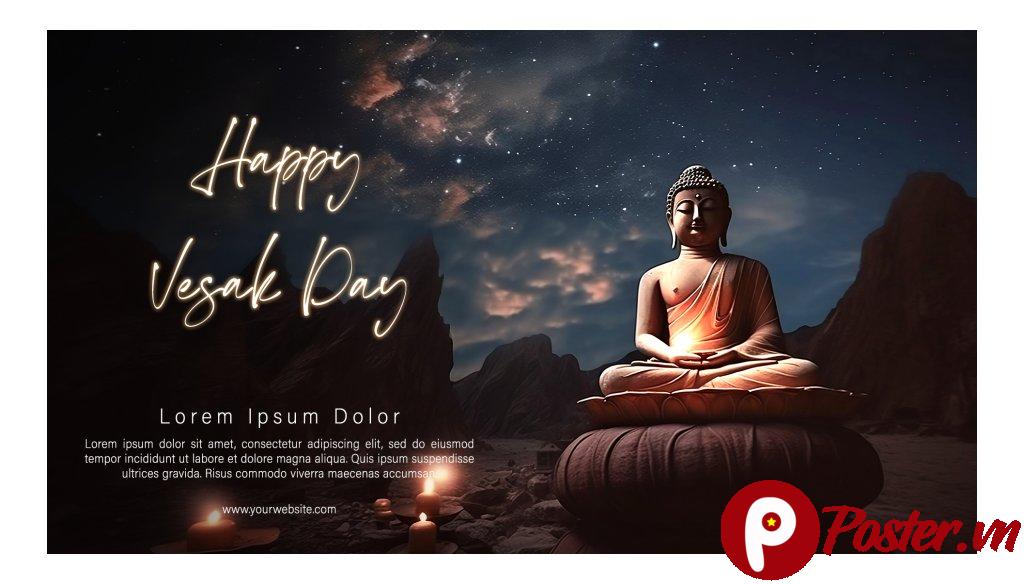 Poster Vesak vector hoa sen - Chi tiết 4
