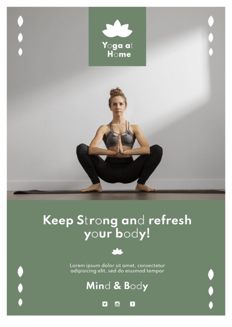 Mẫu poster yoga tại nhà