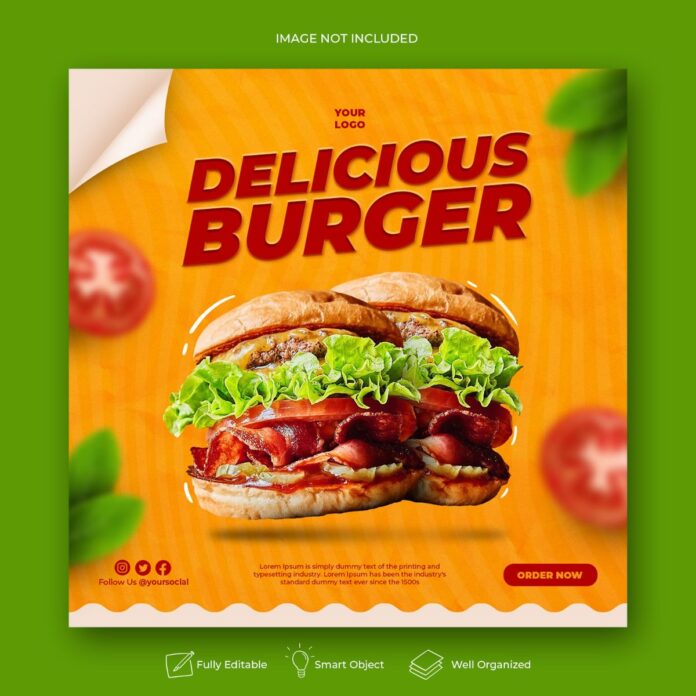 Mẫu quảng cáo burger PSD