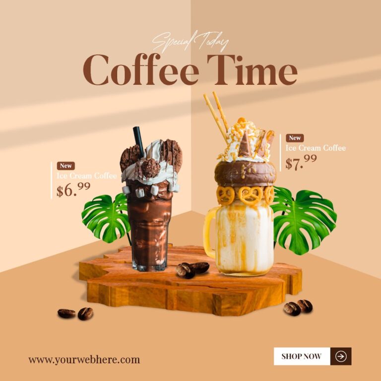 Mẫu quảng cáo cafe Coffee Time