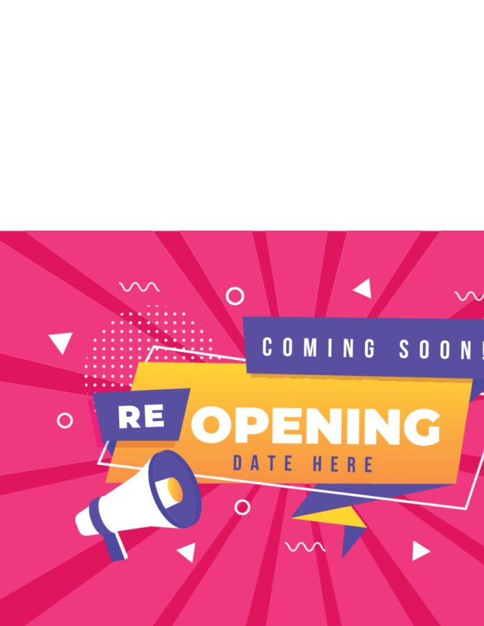 Mẫu Reopening Coming Soon Vector EPS