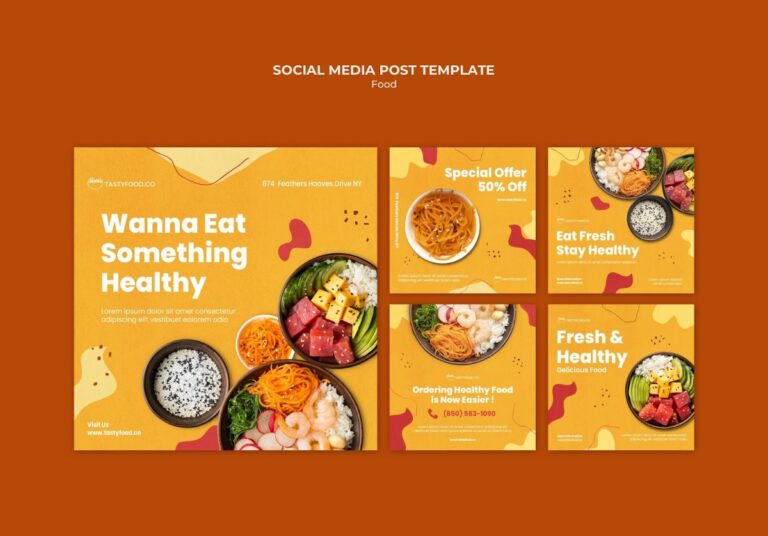Mẫu Social Media Post Đồ Ăn Healthy