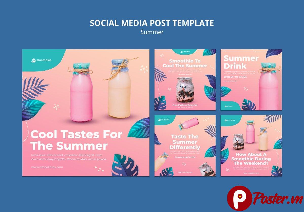 Mẫu Social Media Post Mùa Hè