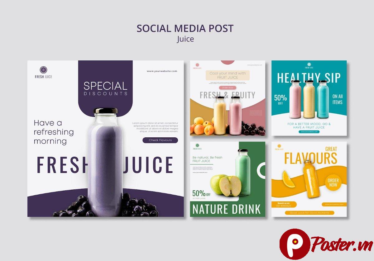 Mẫu Social Media Post Nước Ép