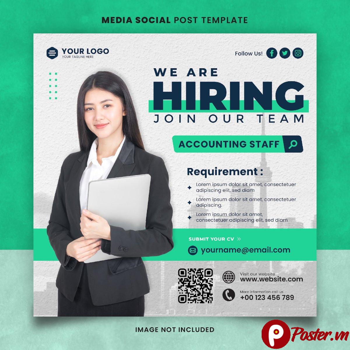 Mẫu social post tuyển dụng kế toán