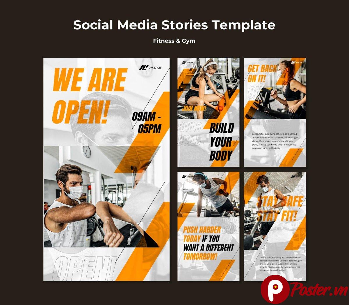 Mẫu Story Instagram Gym chuyên nghiệp