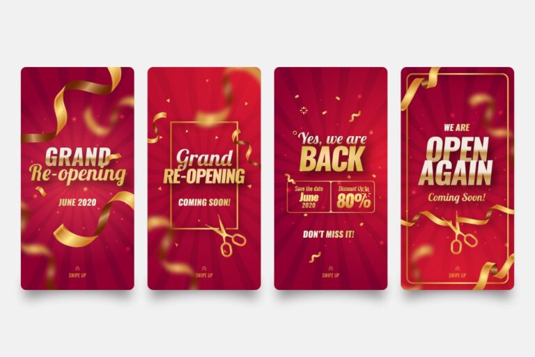 Mẫu Story Khai Trương Vector AI