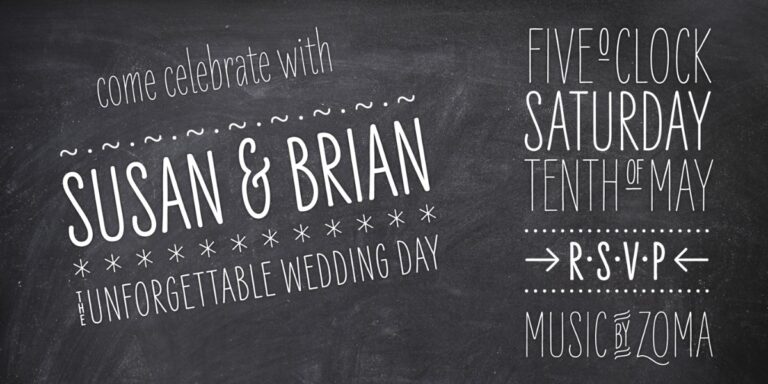 Thiệp cưới chalkboard đơn giản