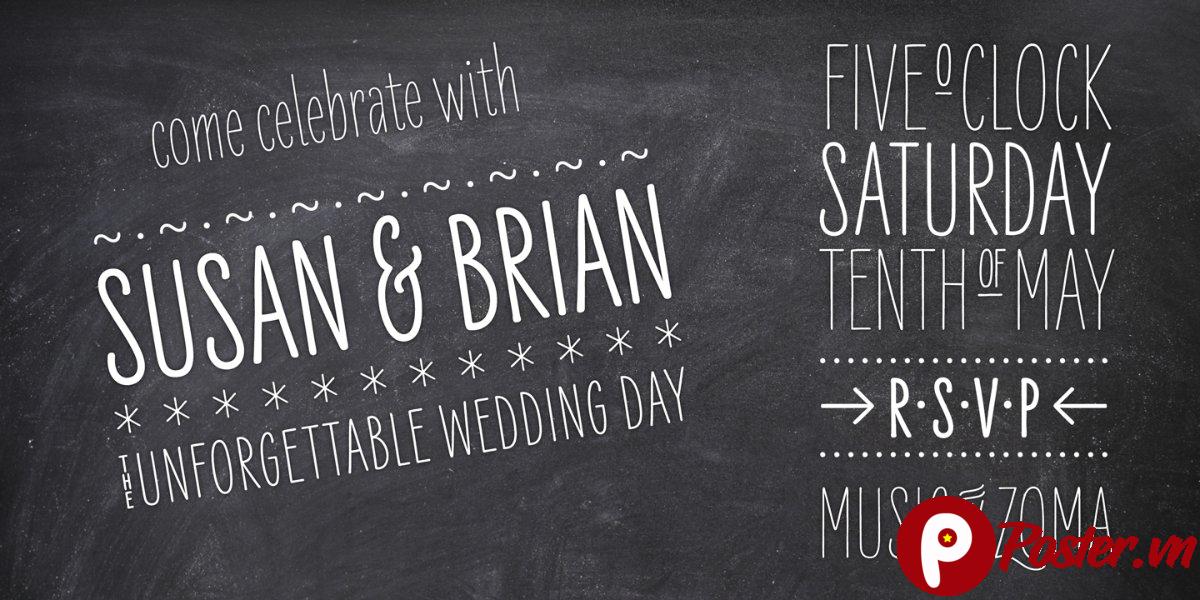 Thiệp cưới chalkboard đơn giản