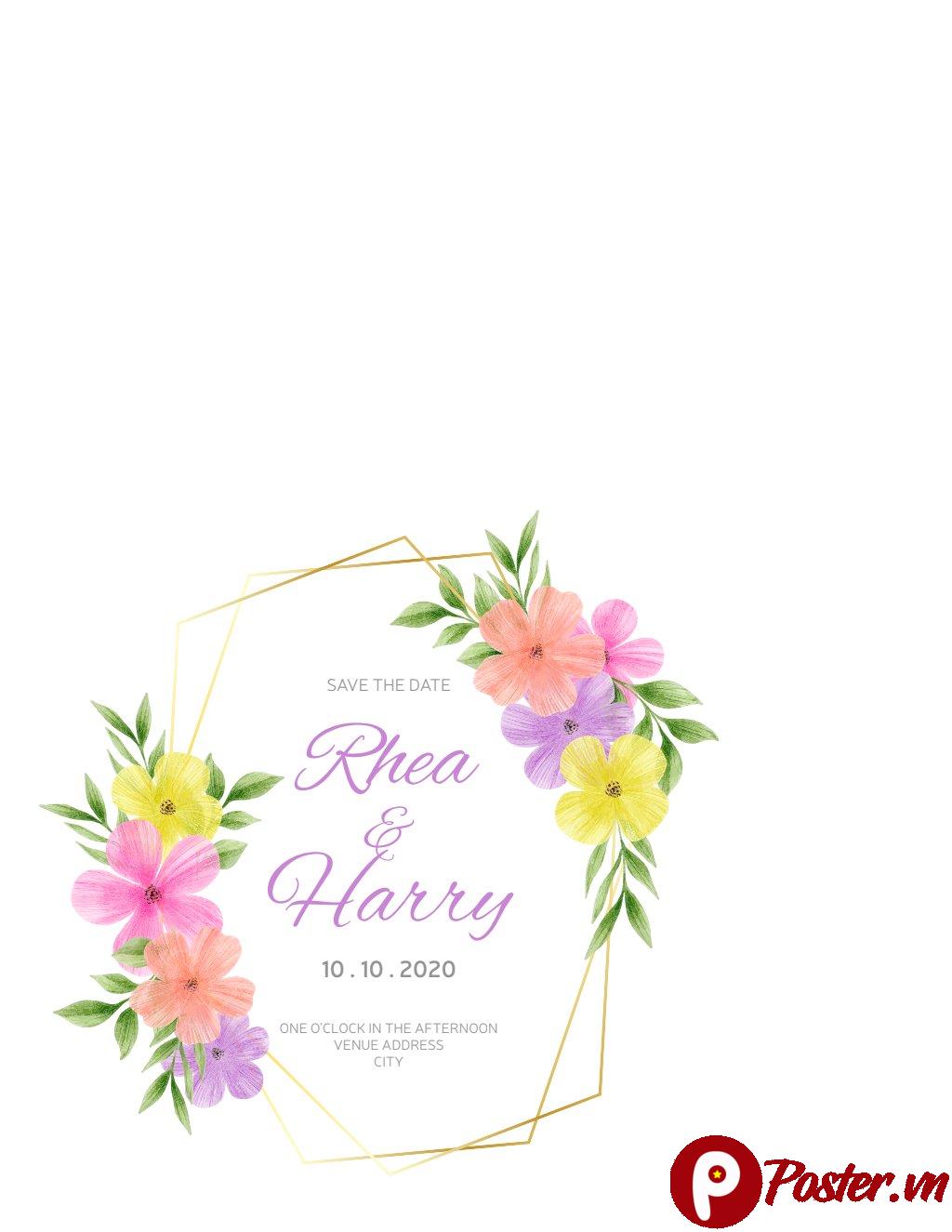 Thiệp cưới hoa thủy mặc