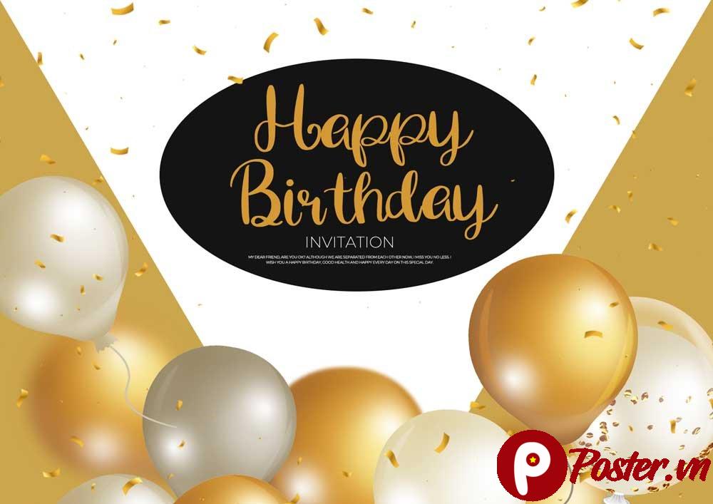 Thiệp mời sinh nhật vector sang trọng