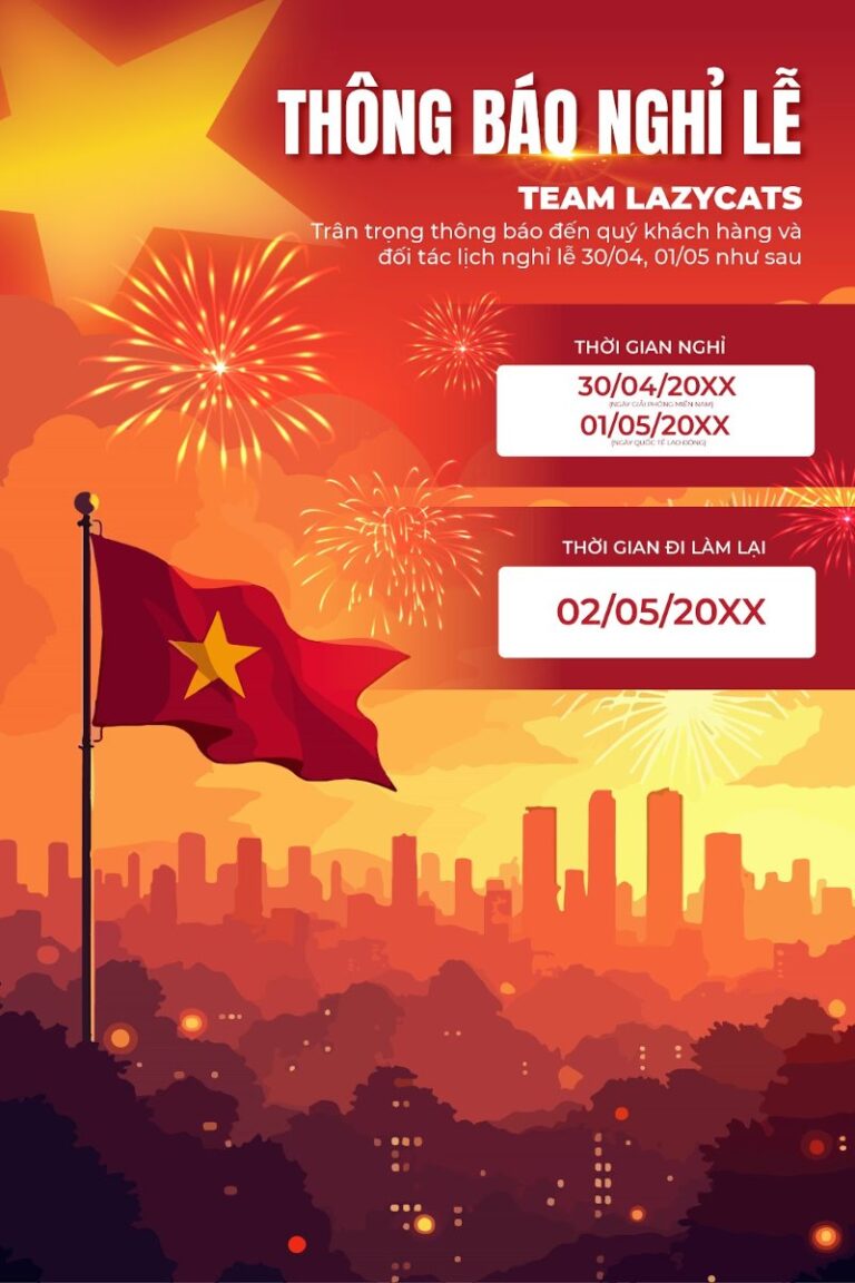 Thông báo nghỉ lễ 30/4 1/5 vector