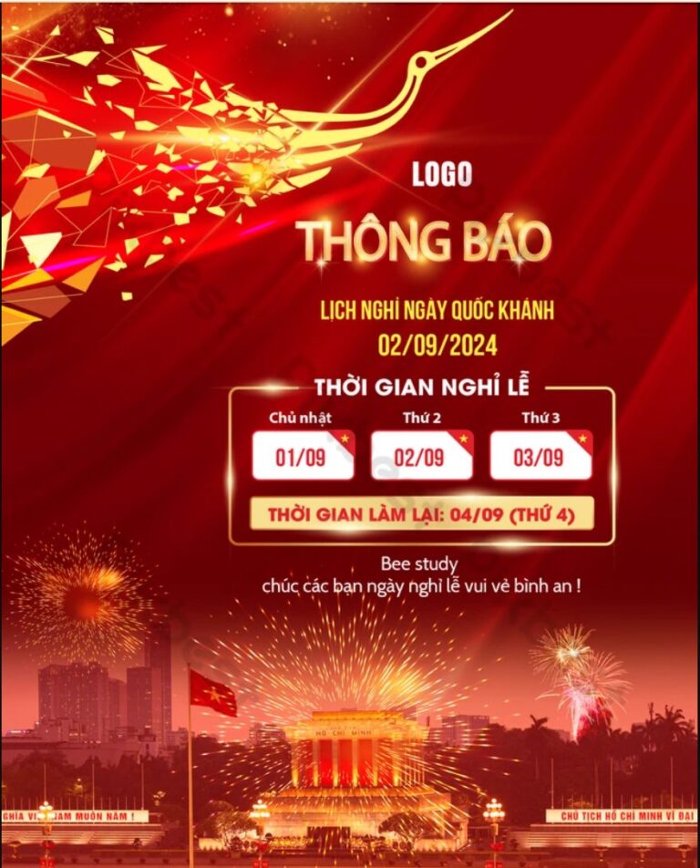 Mẫu Thông Báo Nghỉ Lễ Quốc Khánh
