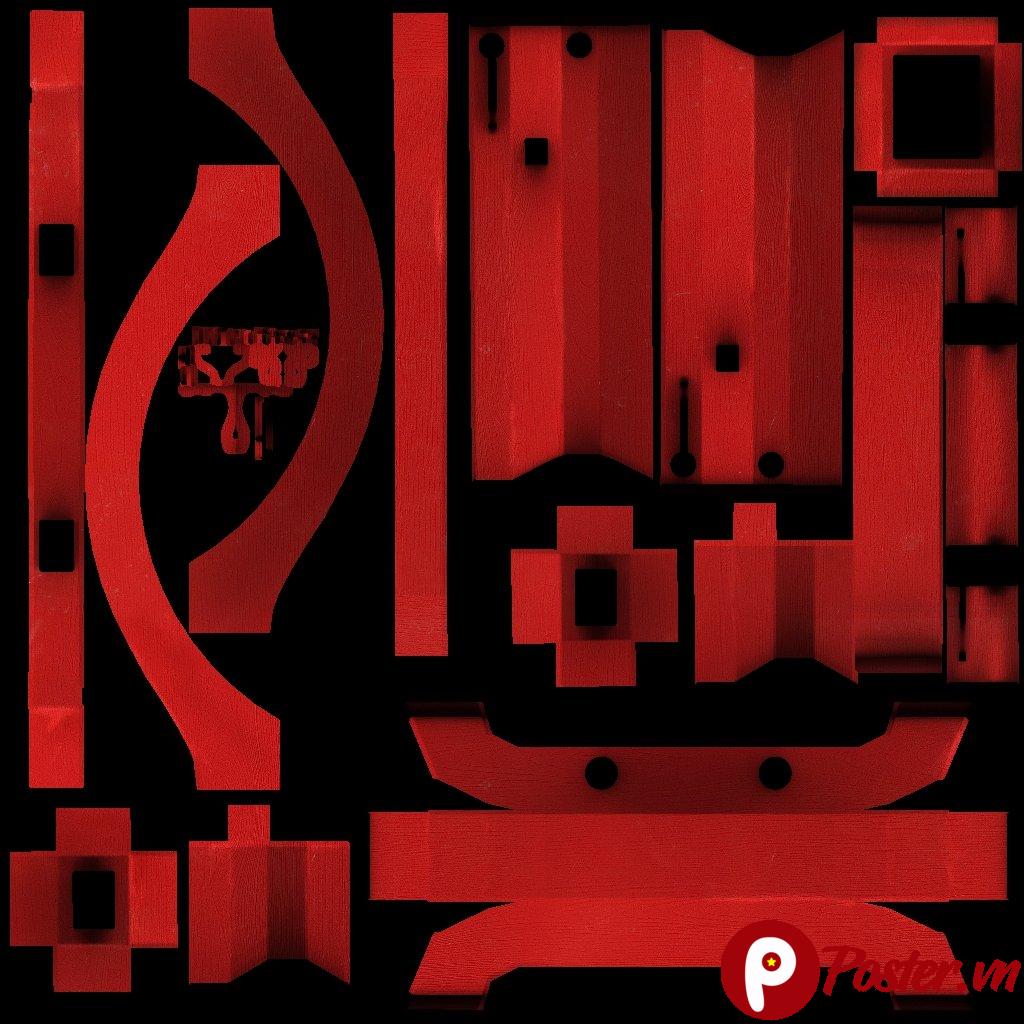 UV Map Gỗ Đỏ 3D