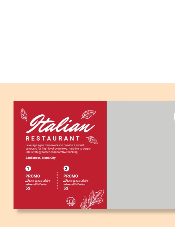 Voucher nhà hàng Ý màu đỏ