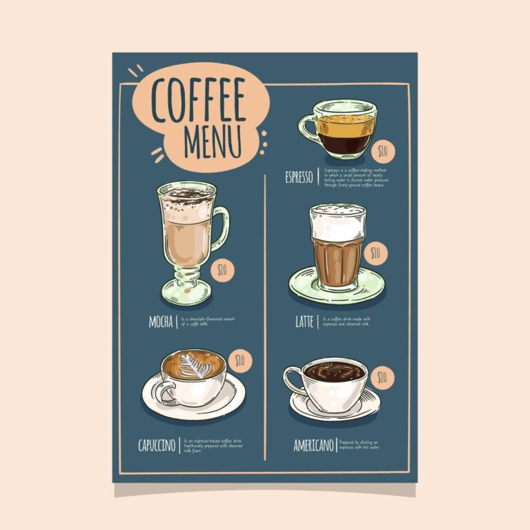 Menu Cà Phê Vintage Độc Đáo