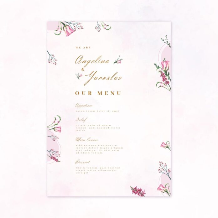 Menu cưới hoa hồng
