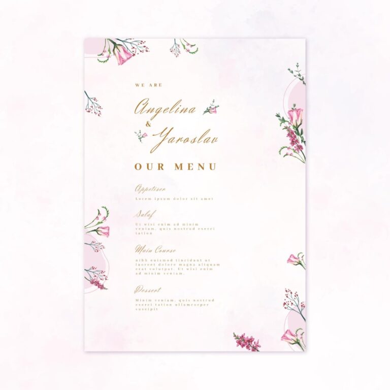Menu cưới hoa hồng