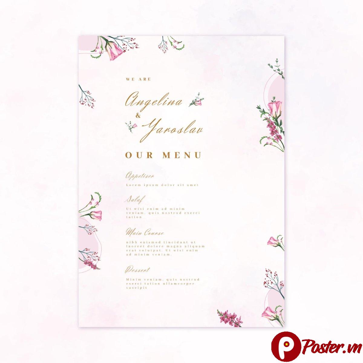 Menu cưới hoa hồng