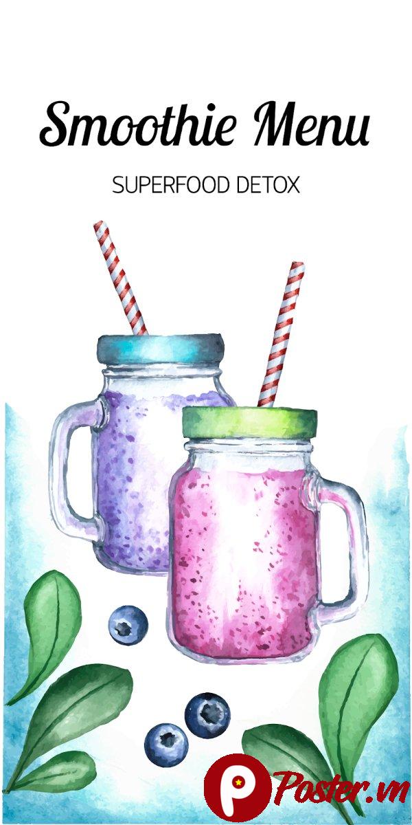 Menu Smoothie Detox Vector