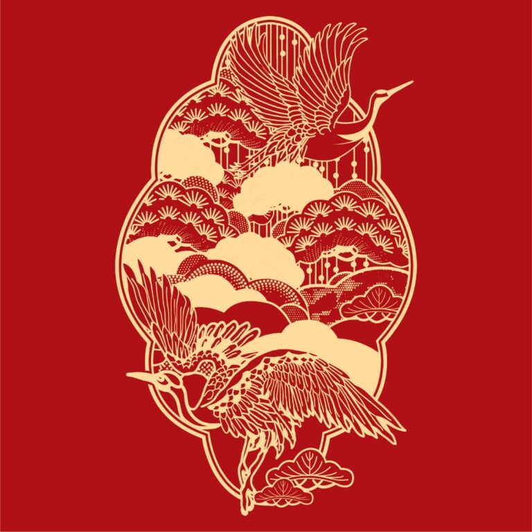 Minh họa hạc Nhật Bản