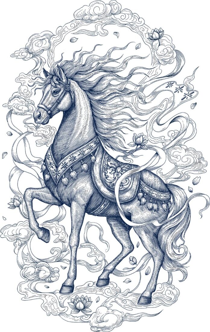 Minh họa ngựa vector độc đáo