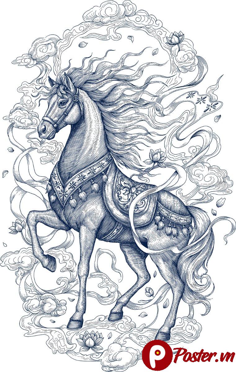 Minh họa ngựa vector độc đáo