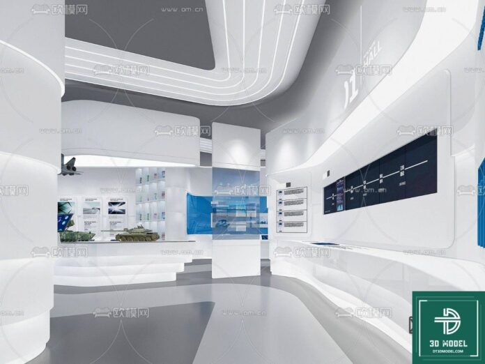 Mô hình 3D phòng triển lãm SketchUp