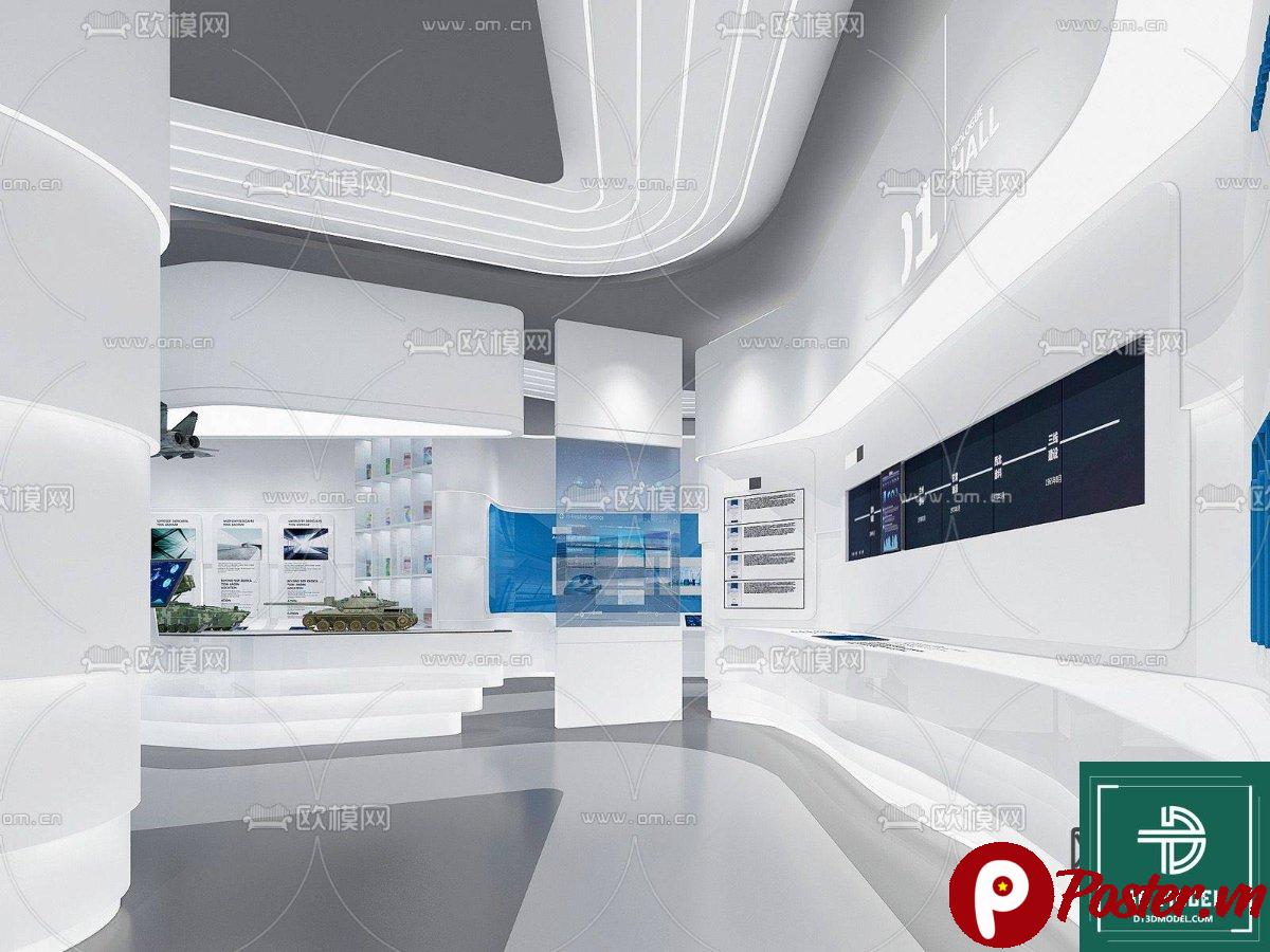 Mô hình 3D phòng triển lãm SketchUp