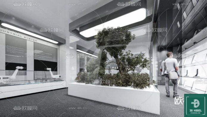 Mô hình 3D phòng trưng bày SketchUp