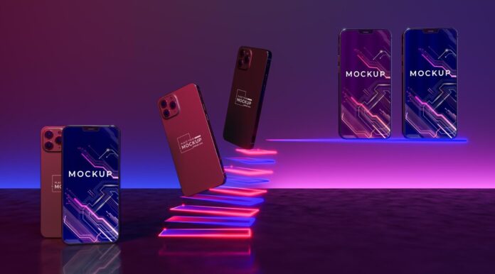 Mockup điện thoại 3D hiện đại