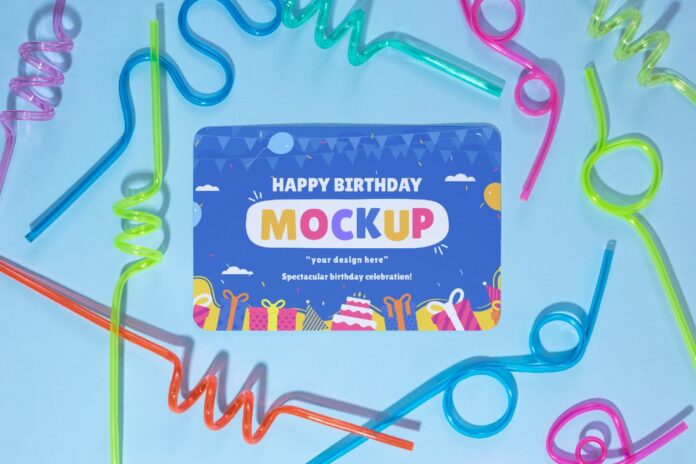 Mockup thẻ chúc mừng sinh nhật
